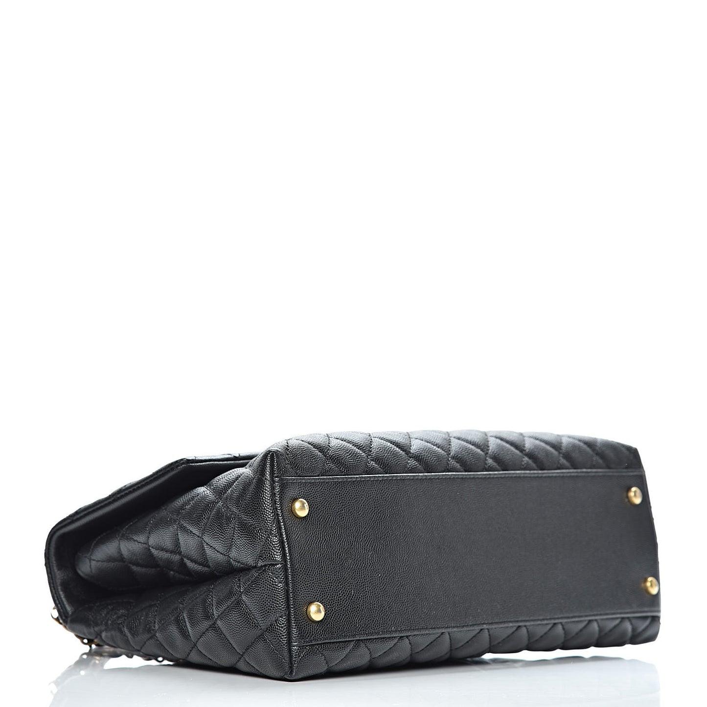 Caviar Lizard Quilted Medium Coco Handle Flap Black