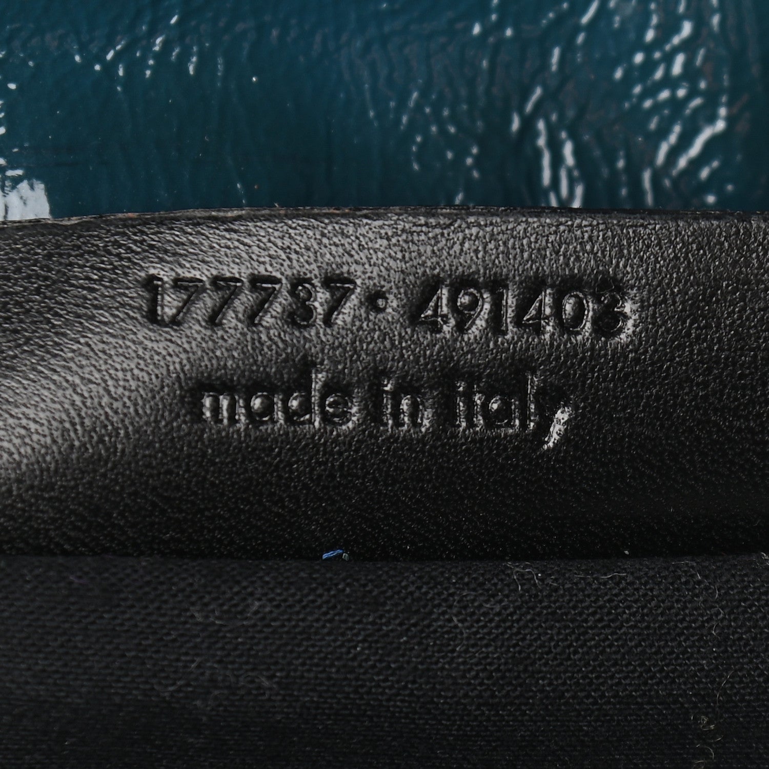 Saint Laurent Patent Calfskin Tribute Tote Petrol 7 of 9