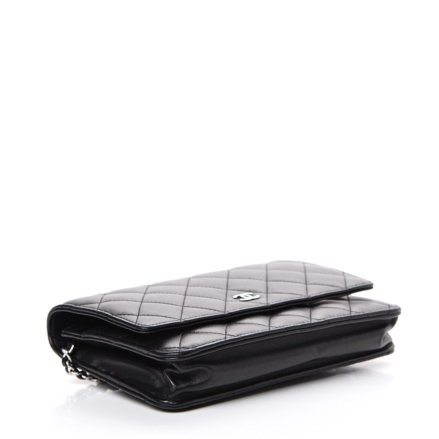 Chanel Lambskin Quilted Wallet On Chain WOC Black 3 of 12