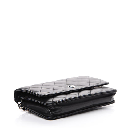 Chanel Lambskin Quilted Wallet On Chain WOC Black 3 of 12
