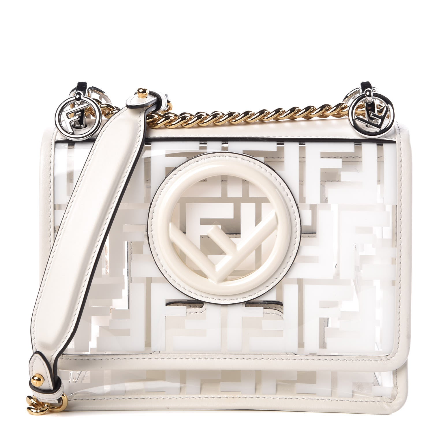 Fendi TPU FF Vitello Century F is Fendi Small Kan I Shoulder Bag White 1 of 8