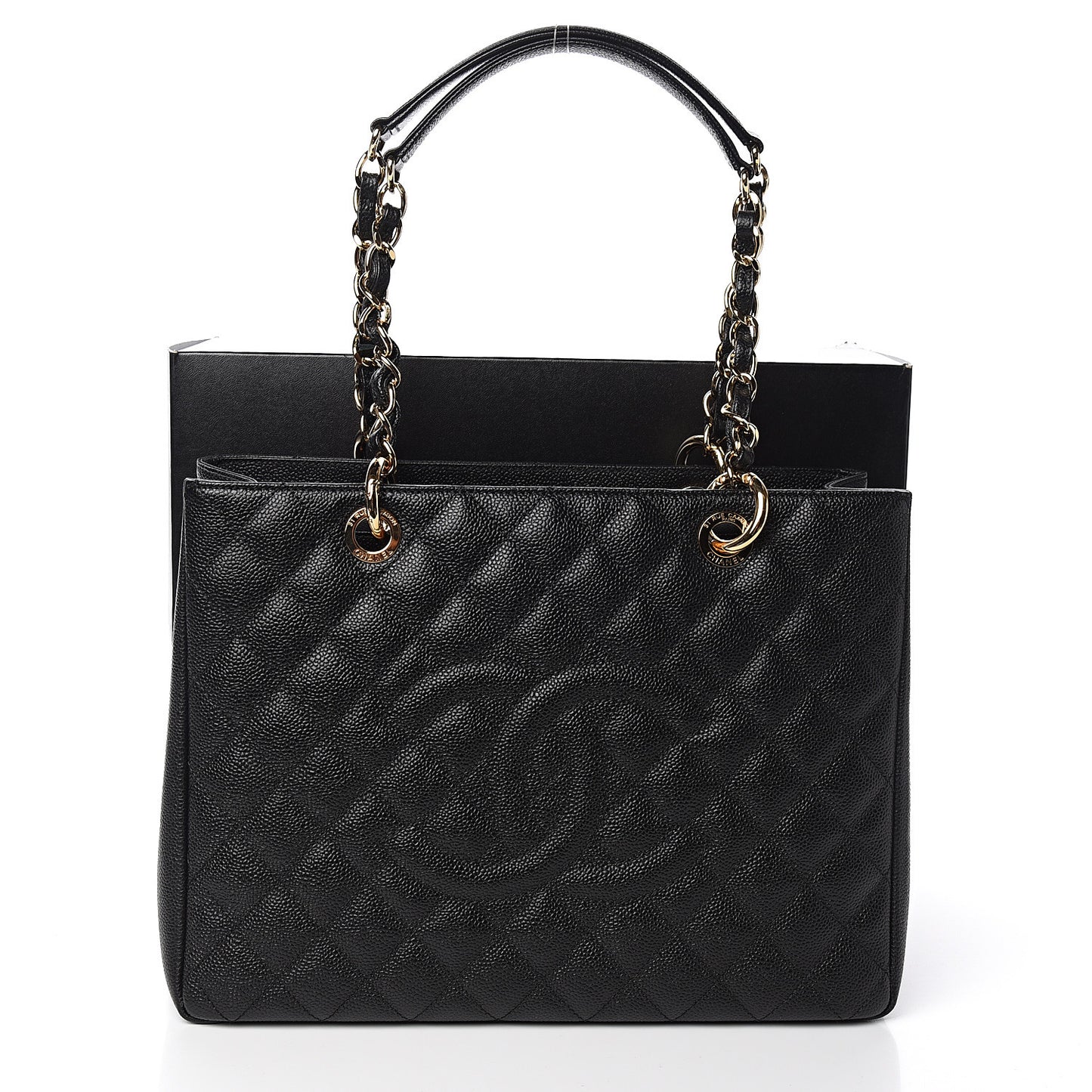 Caviar Quilted Grand Shopping Tote GST Black