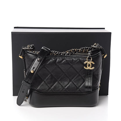 Chanel Aged Calfskin Quilted Small Gabrielle Hobo Black 13 of 13