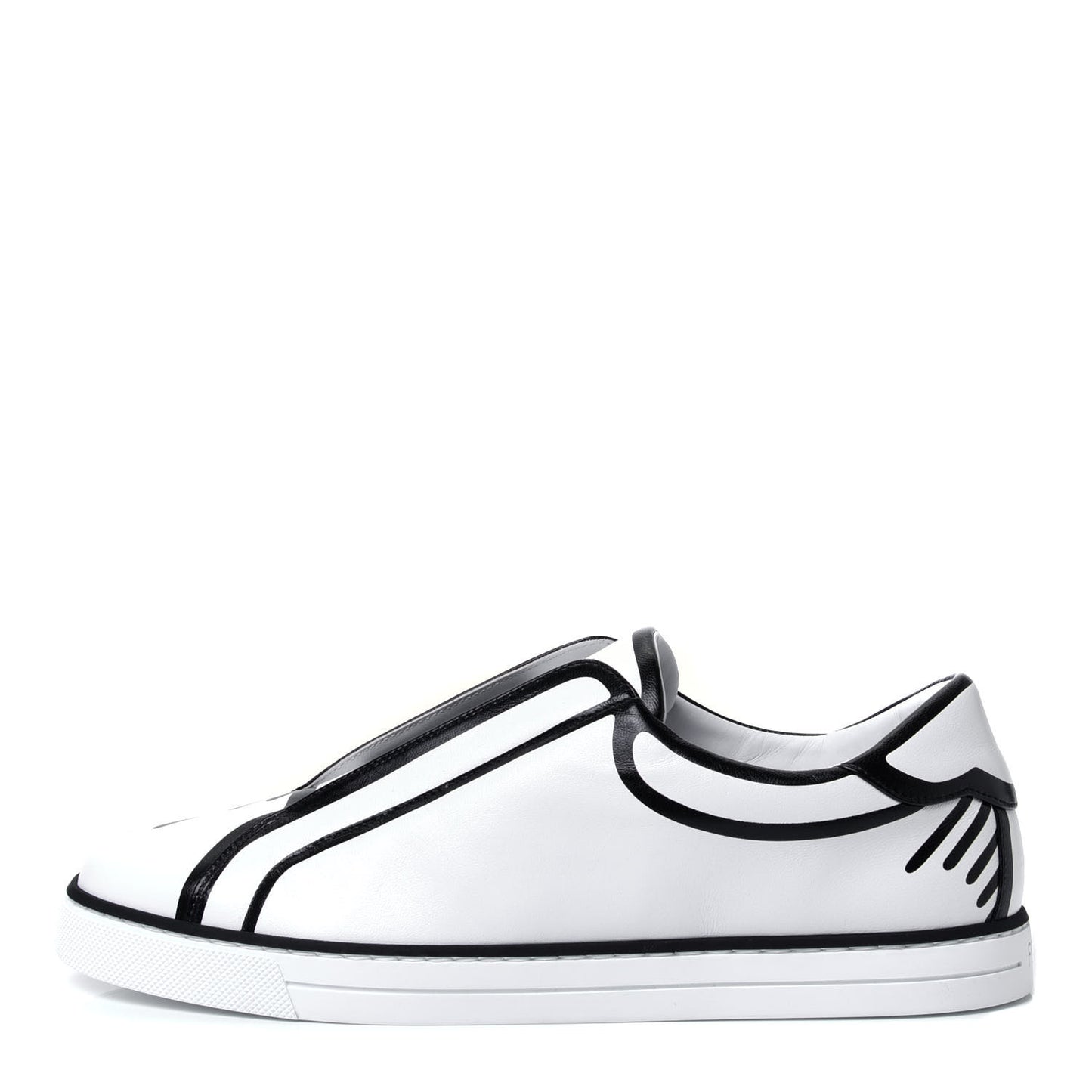 X JOSHUA VIDES Nappa Rockoclick Slip On Sneakers 38.5 Snow White Black