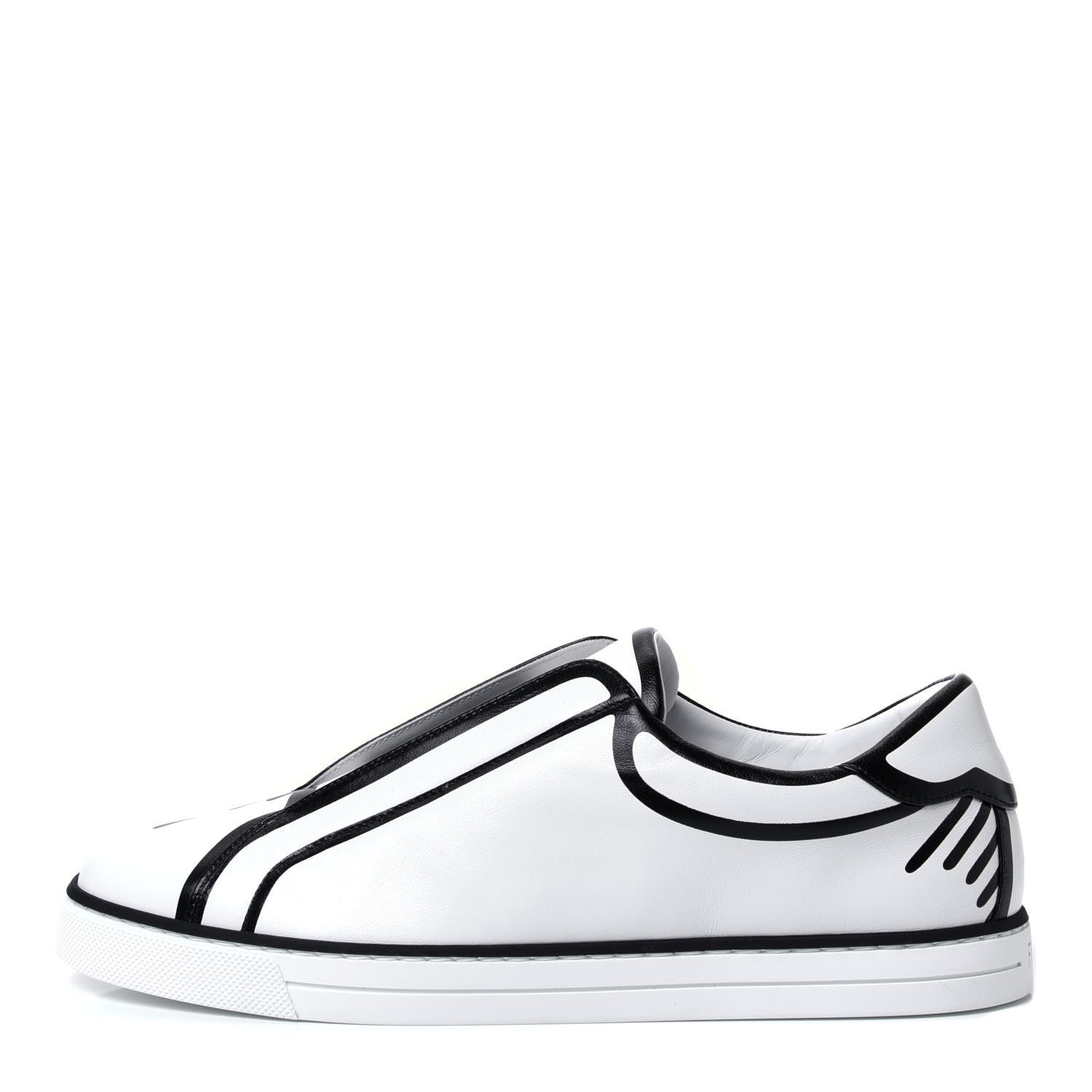 Fendi X JOSHUA VIDES Nappa Rockoclick Slip On Sneakers 38.5 Snow White Black 1 of 11