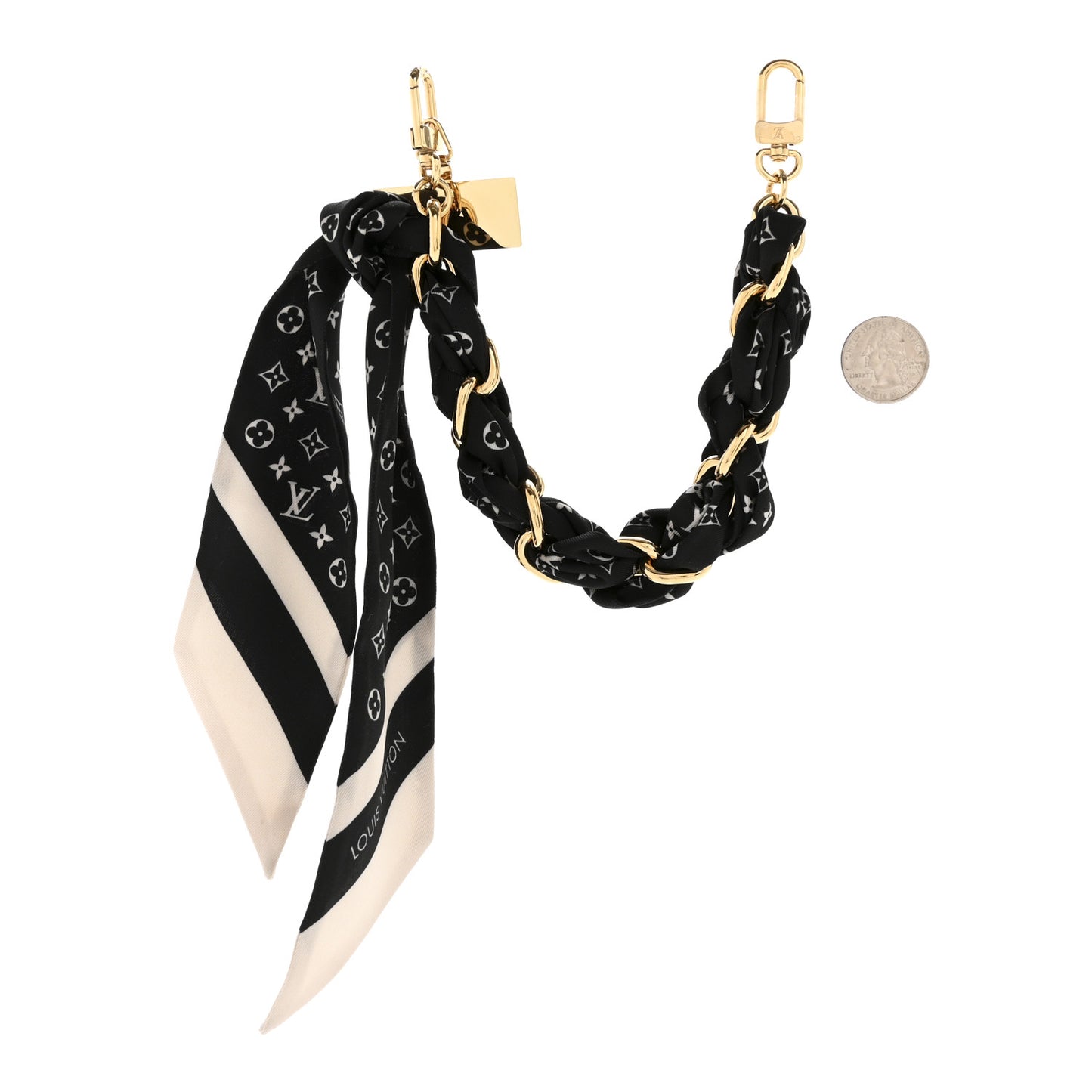 Monogram Silhouette Bag Charm And Phone Strap Black