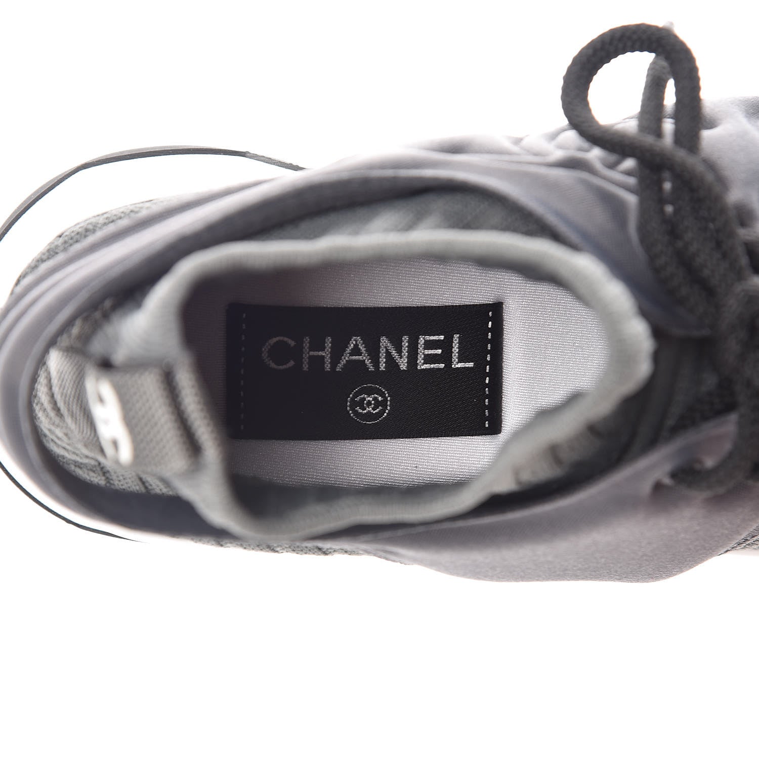 Chanel Stretch Fabric CC Sneakers 35 Grey 8 of 8