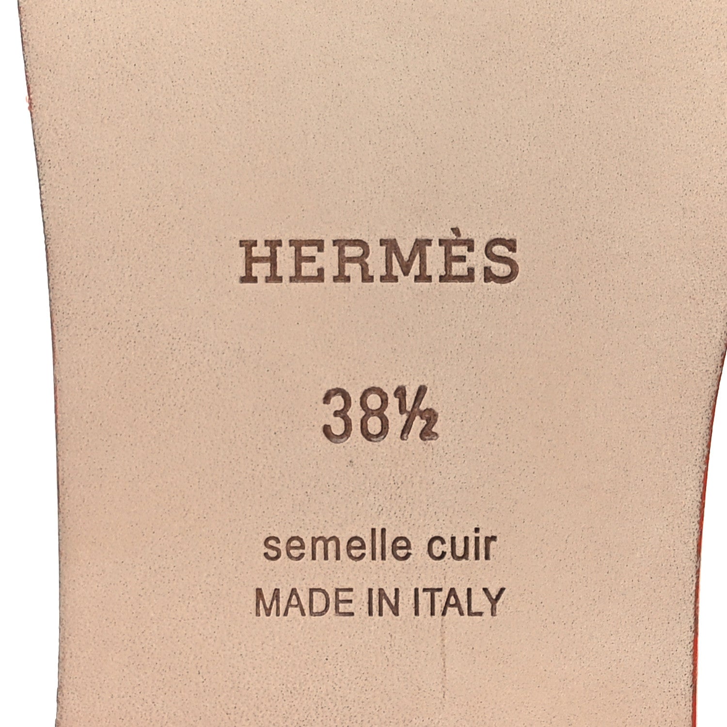 Hermes Lizard Oran Sandals 38.5 Orange Synthetique 8 of 11