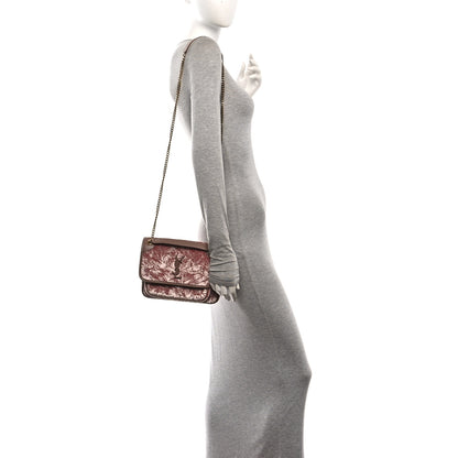 Saint Laurent Velvet Monogram Matelasse Baby Niki Chain Satchel Pink 3 of 11