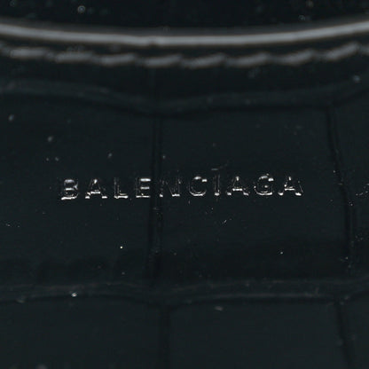 Balenciaga Shiny Supple Calfskin Crocodile Embossed Neo Classic Gold Hardware Nano City Crossbody Black 6 of 11
