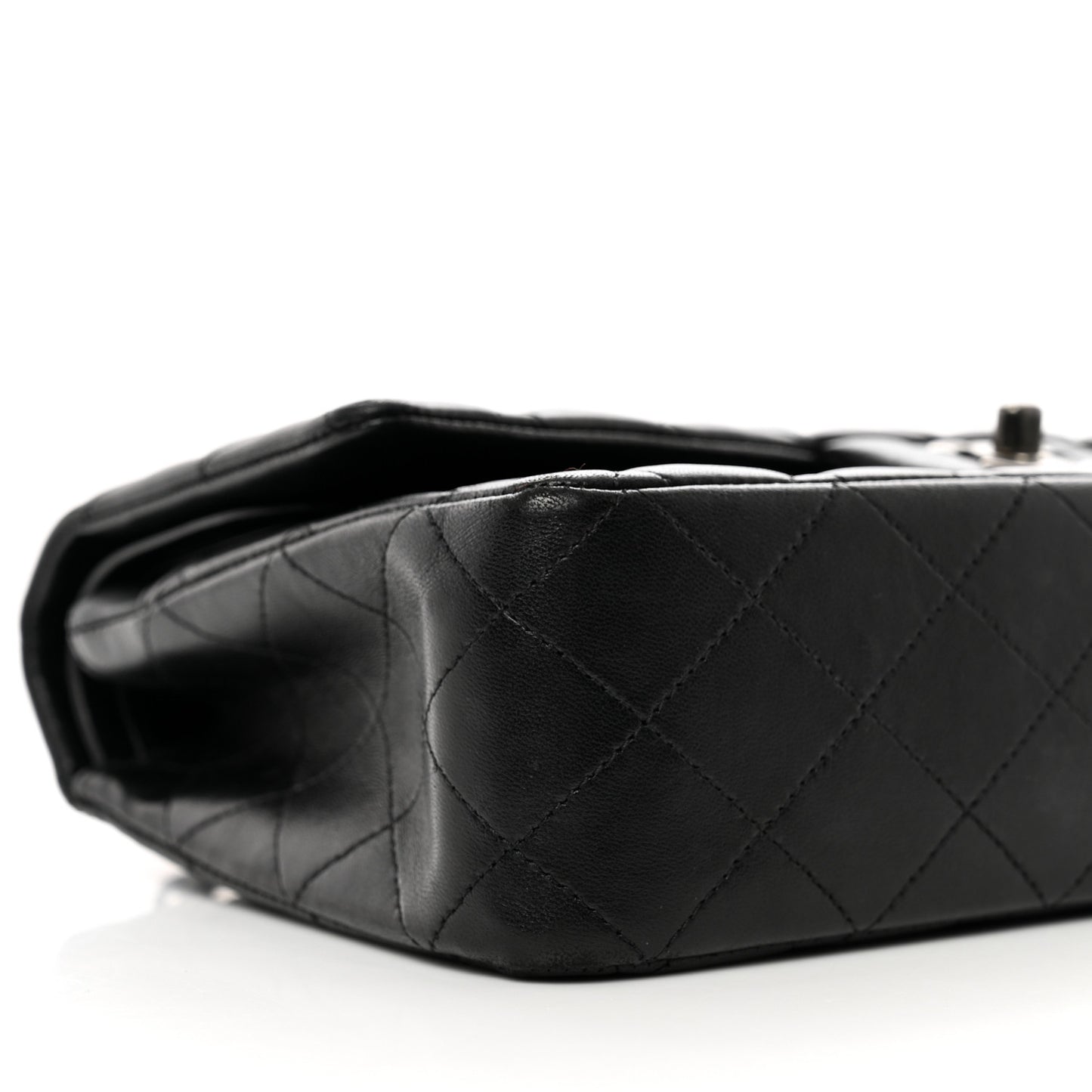 Lambskin Quilted Medium Double Flap Black