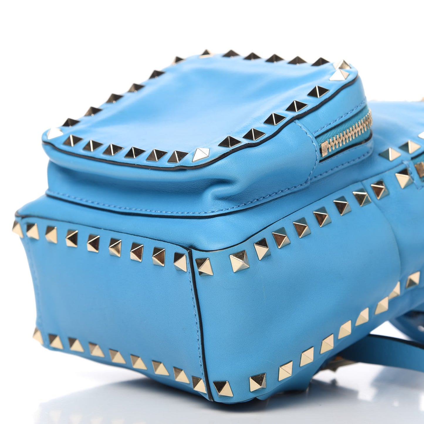 Calfskin Mini Rockstud Backpack Parrot