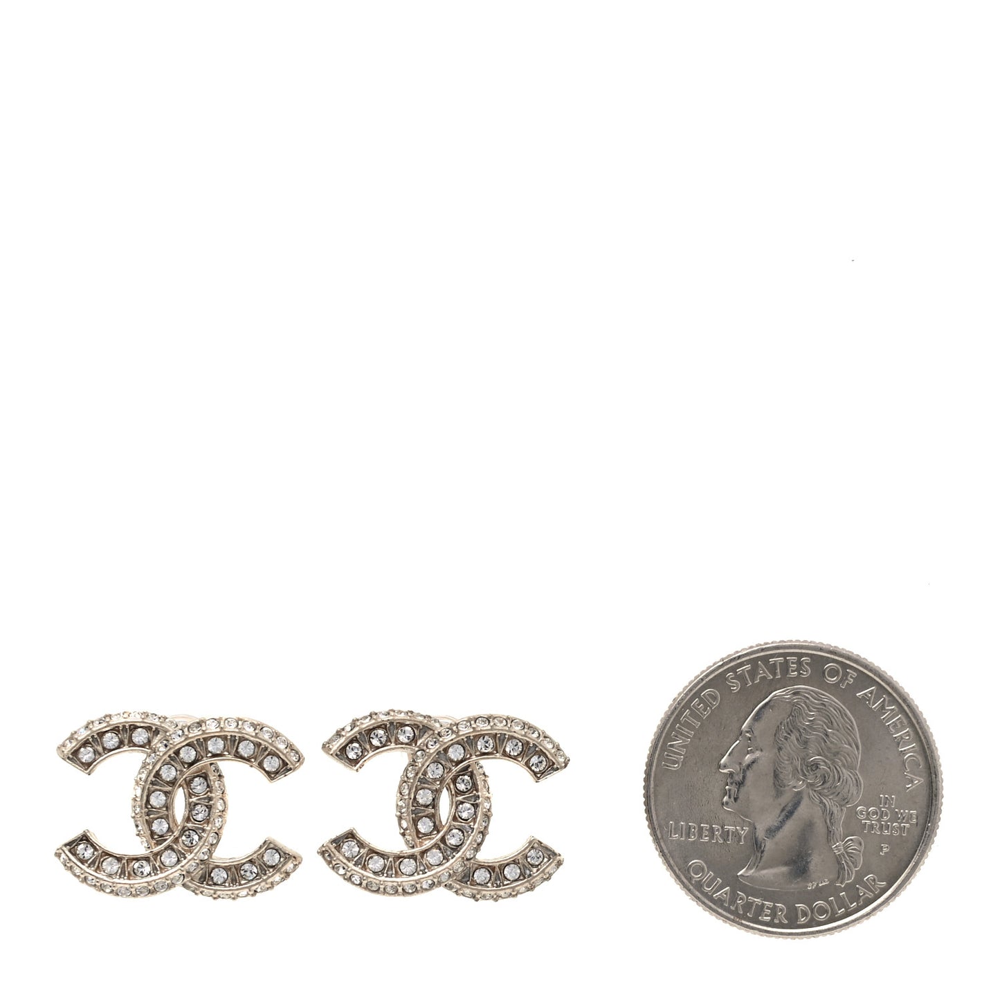 Crystal Timeless CC Earrings Light Gold