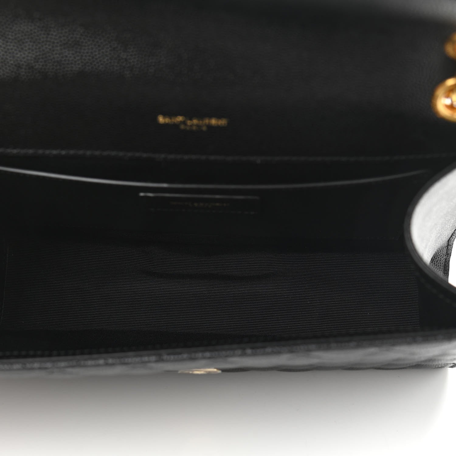 Saint Laurent Grain De Poudre Textured Mixed Matelasse Triquilt Medium Monogram Satchel Black 4 of 9