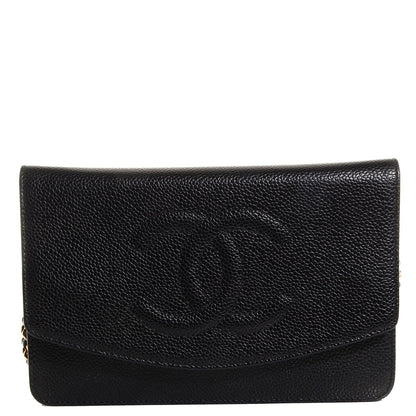Chanel Caviar Timeless CC Wallet on Chain WOC Black 1 of 8
