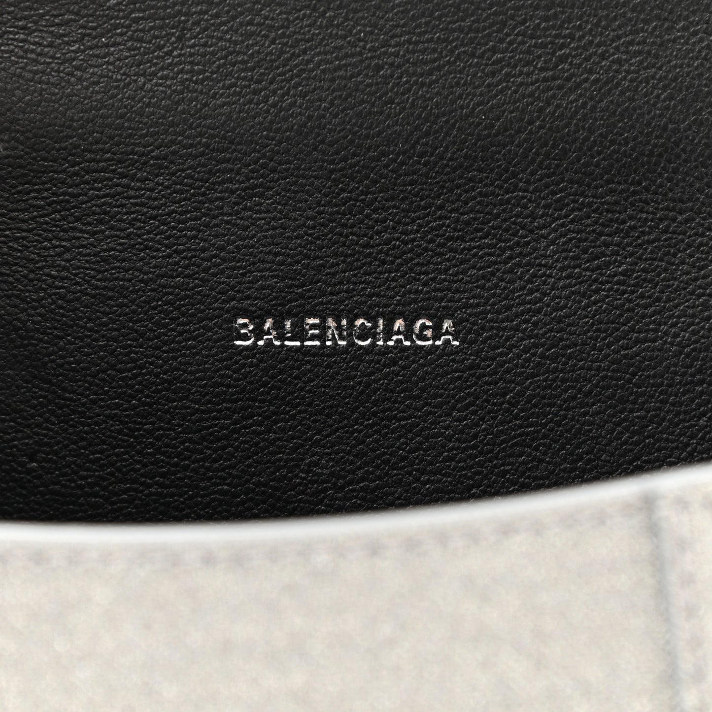 Glitter Fabric Hourglass Top Handle Bag XS Grey