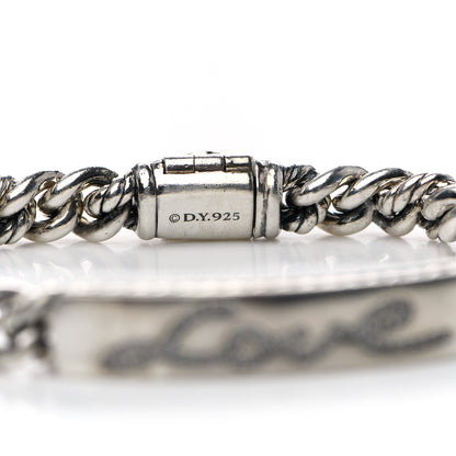 David Yurman Sterling Silver Diamond 7mm Petite Pave Curb Link Love ID Bracelet 4 of 4