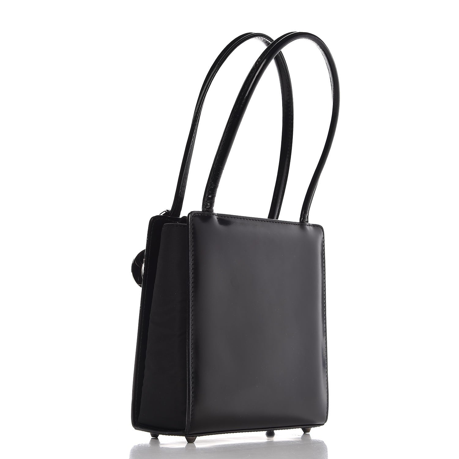 Christian Dior Patent Top Handle Bag Black 3 of 8