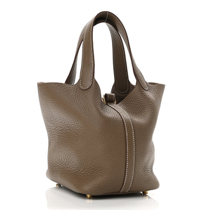 Hermes Taurillon Clemence Picotin Lock 18 PM Etoupe 3 of 11