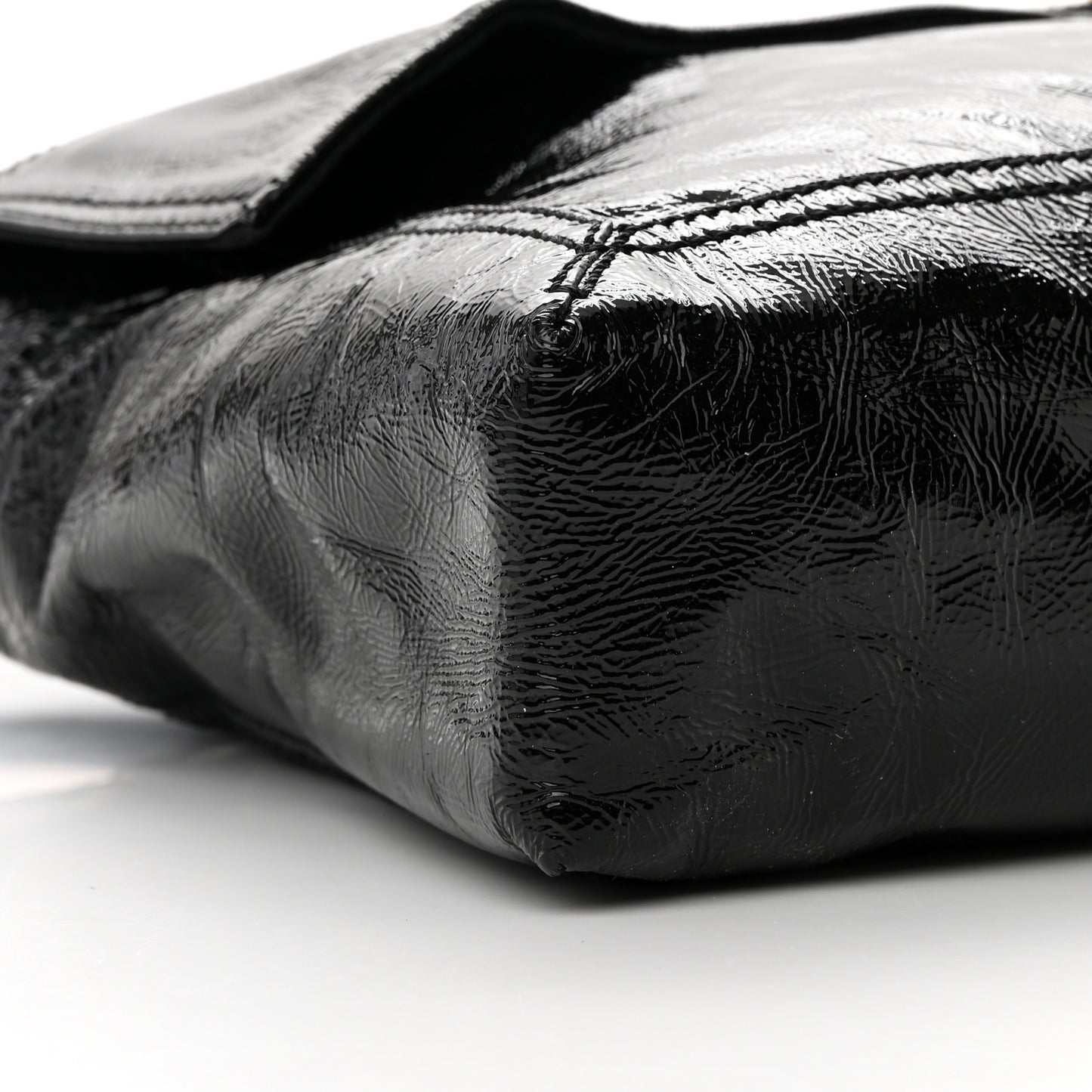 Vitello Naplak Large Convertible Baguette Black