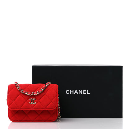 Chanel Jersey Quilted Micro Mini Flap Red 11 of 11