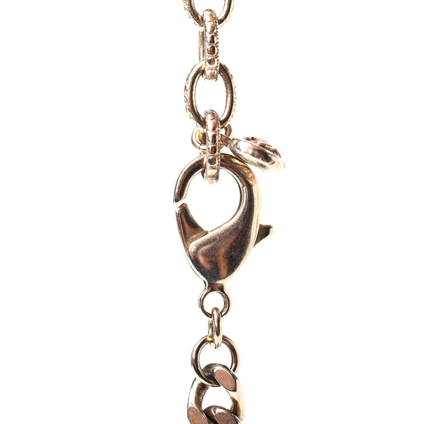 Beaded Crystal CC Chain Necklace Gold Multicolor