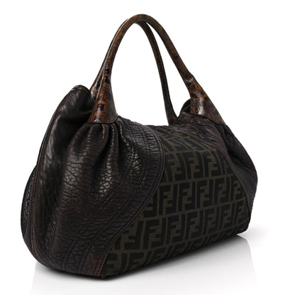 Fendi Zucca Nappa Nuvolata Vitello Tortuga Spy Tobacco Moro 3 of 7