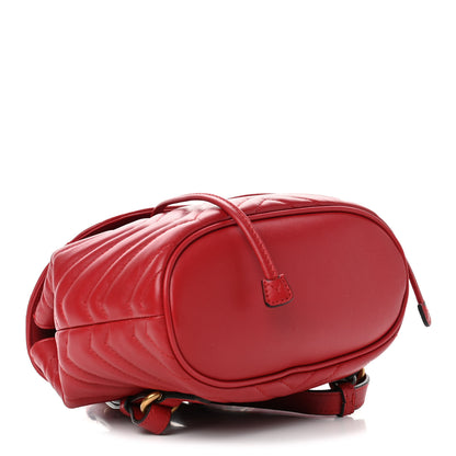 Gucci Calfskin Matelasse GG Marmont Flap Backpack Hibiscus Red 4 of 5