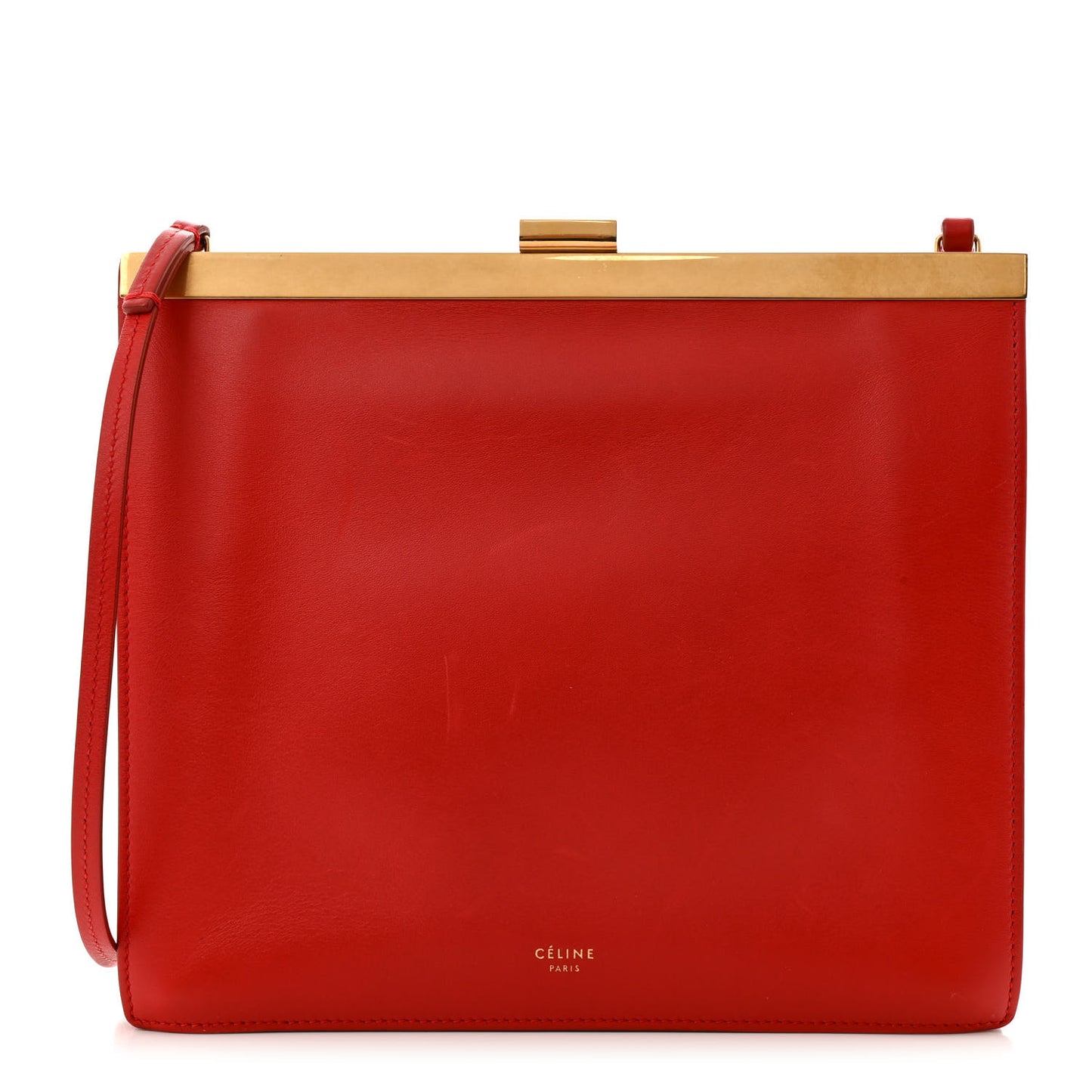 Smooth Calfskin Mini Clasp Bag Red