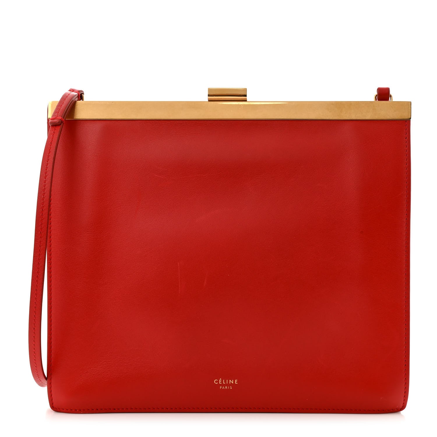 Celine Smooth Calfskin Mini Clasp Bag Red 1 of 15