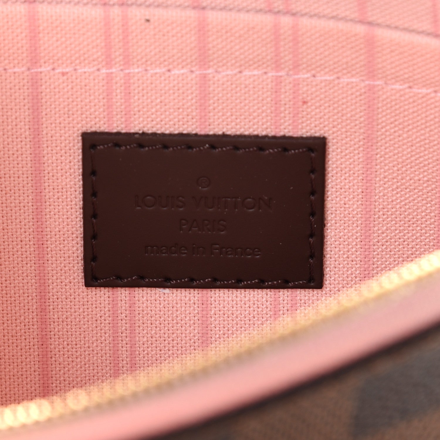 Louis Vuitton Damier Ebene Neverfull MM GM Pochette Rose Ballerine 7 of 9