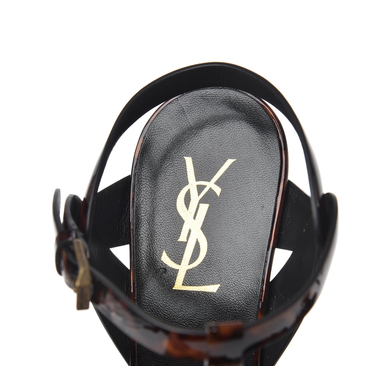 Saint Laurent Patent Tribute 105 Platform Sandals 38.5 Tortoiseshell 6 of 8