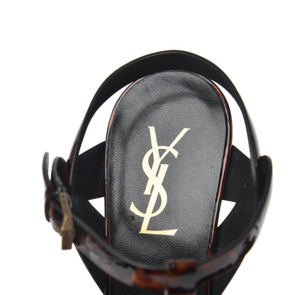 Saint Laurent Patent Tribute 105 Platform Sandals 38.5 Tortoiseshell 6 of 8
