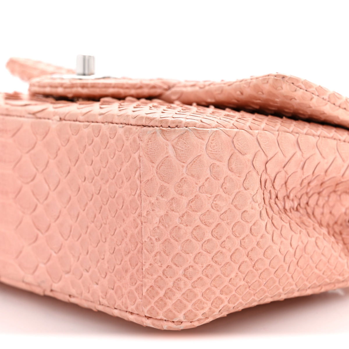 Chanel Snakeskin Mini Rectangular Flap Pink 10 of 12