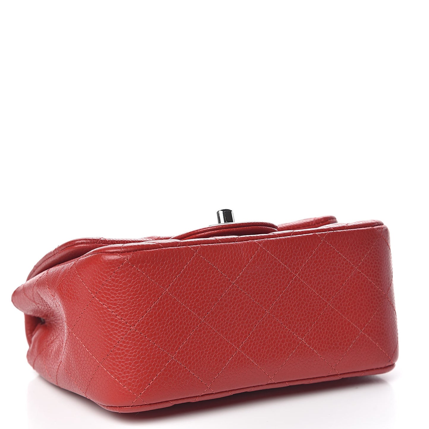 Caviar Quilted Mini Square Flap Red