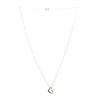 Tiffany 18K Yellow Gold 11mm Elsa Peretti Open Heart Pendant Necklace 3 of 8