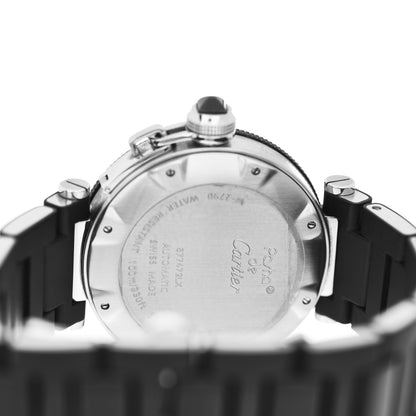Cartier Stainless Steel Rubber 40mm Pasha C Seatimer Automatic Watch Black 4 of 4