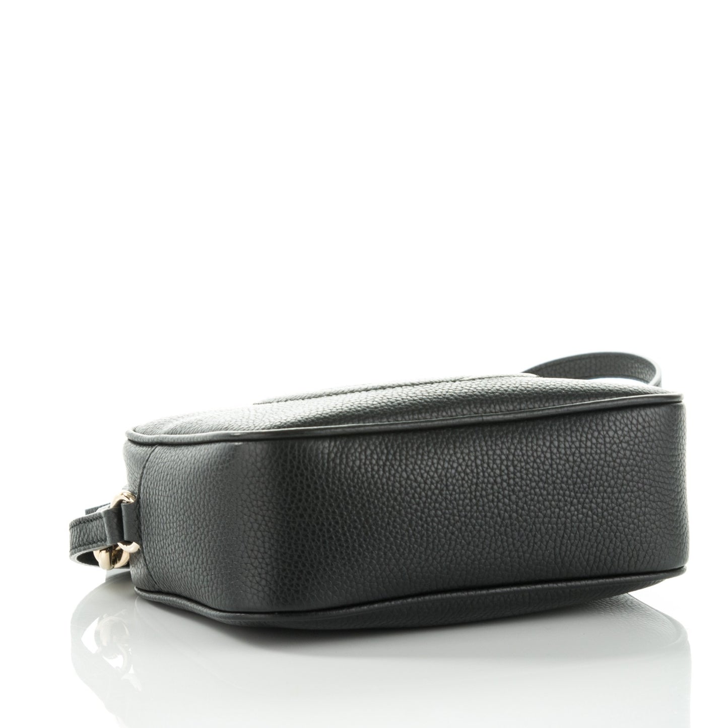 Pebbled Calfskin Small Soho Disco Bag Black