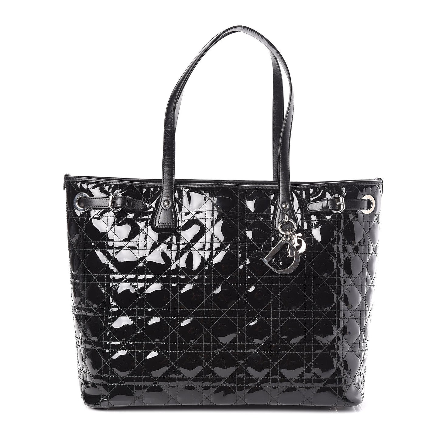 Patent Cannage Medium Panarea Tote Black