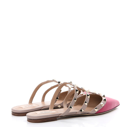 Valentino Garavani Calfskin Rockstud Flat Cage Mules 38 Fuxia Poudre 4 of 8
