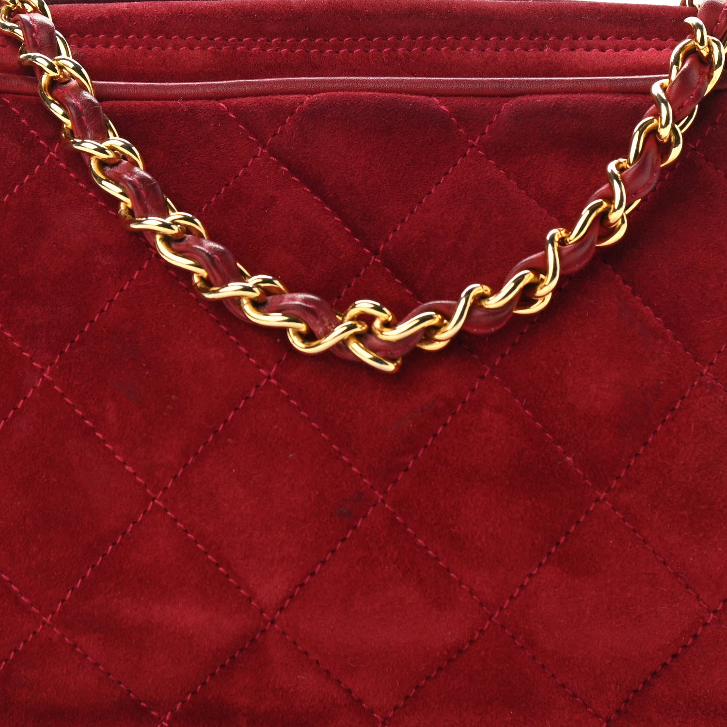 Chanel Suede Quilted Tassel Camera Bag Red 9 of 14