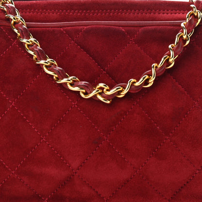 Chanel Suede Quilted Tassel Camera Bag Red 9 of 14