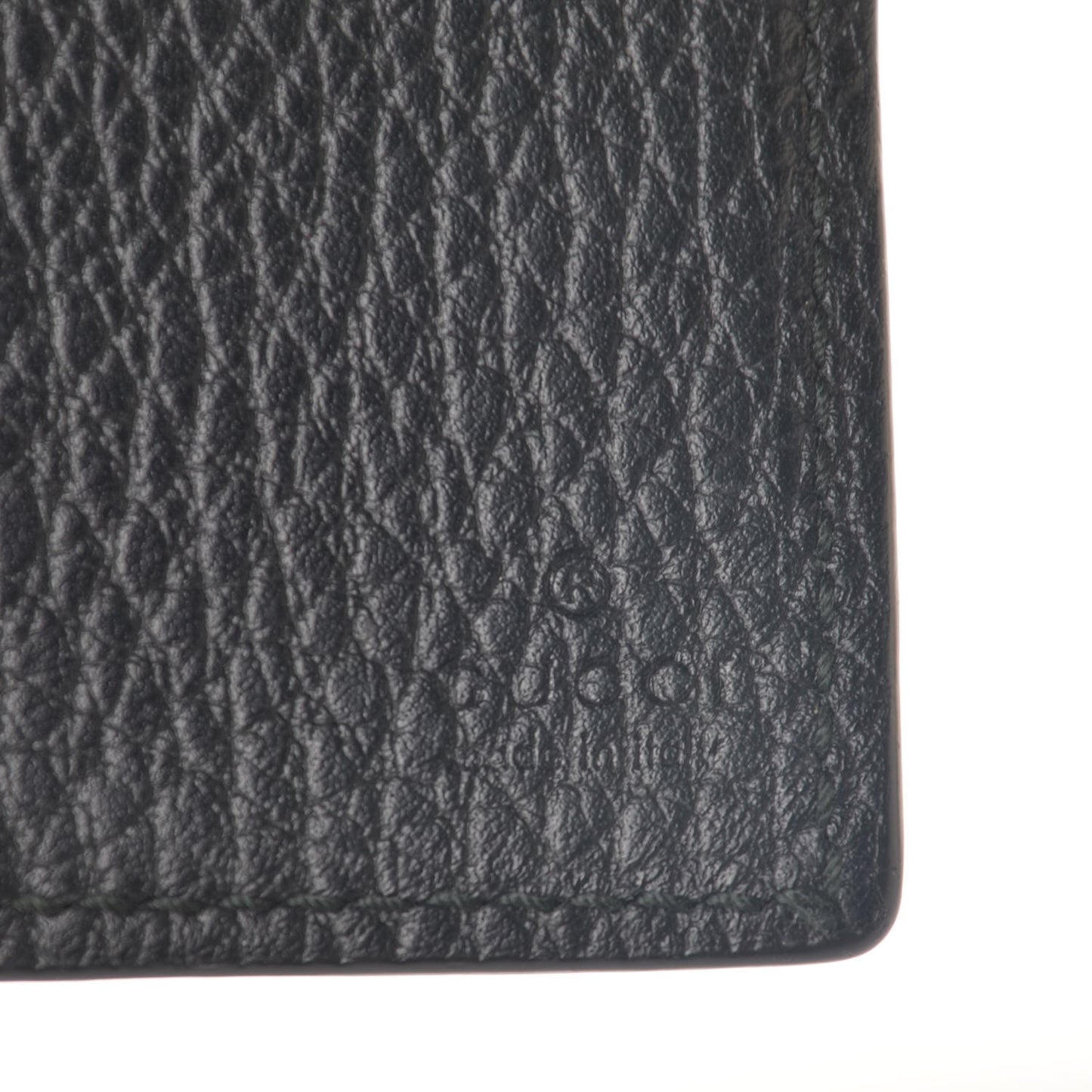 Calfskin Mens Money Clip Bi-Fold Wallet Black