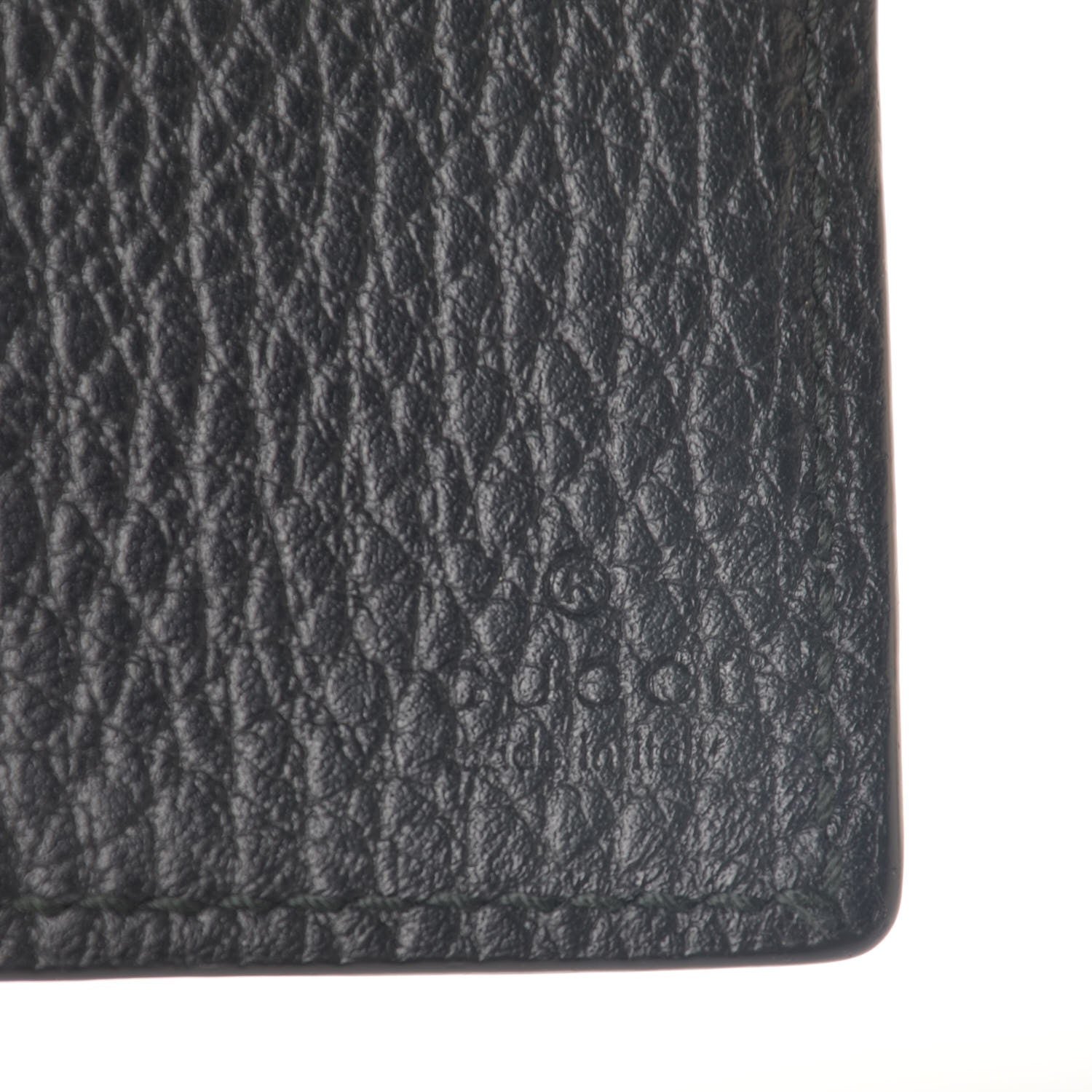 Gucci Calfskin Mens Money Clip Bi-Fold Wallet Black 6 of 7