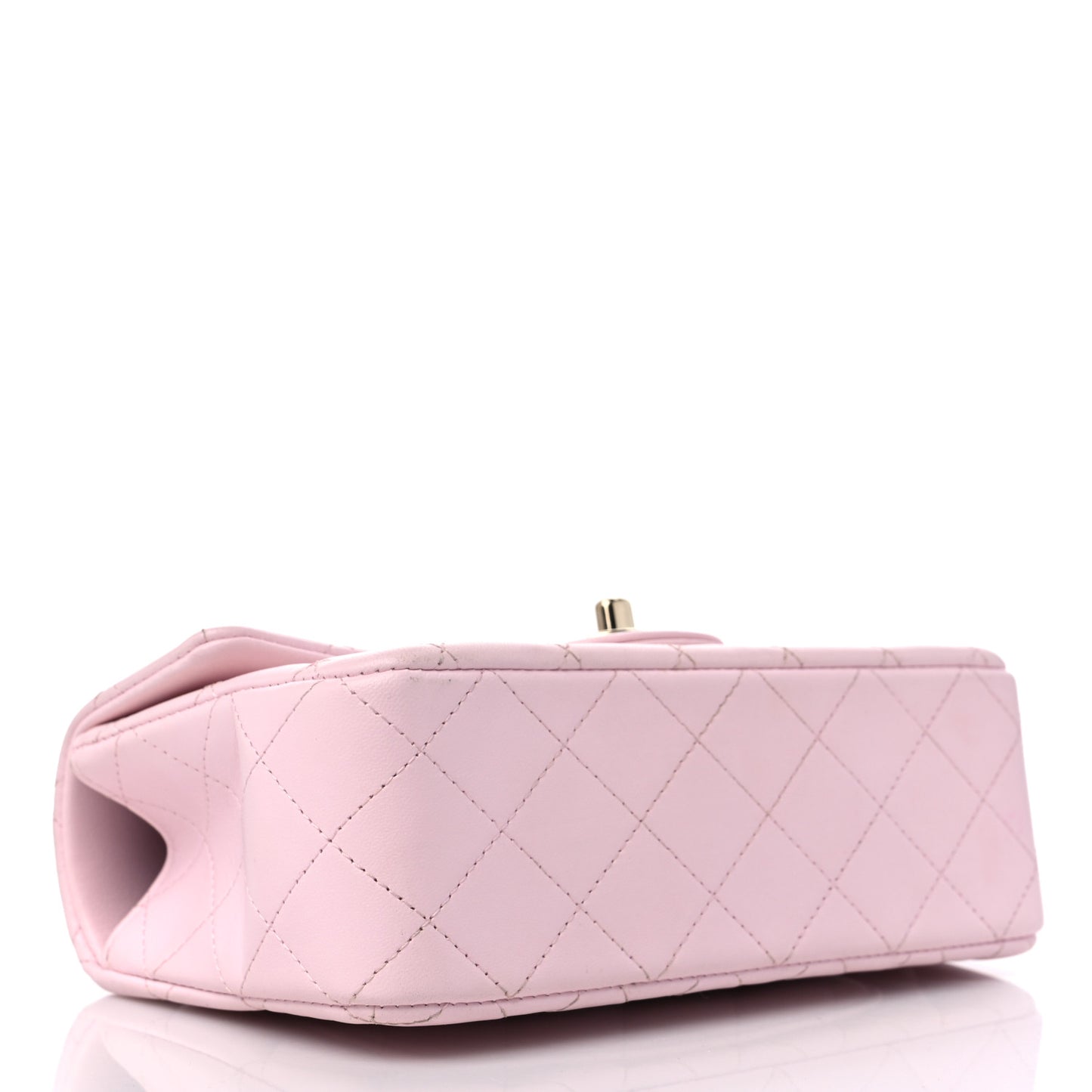Lambskin Quilted Mini Top Handle Rectangular Flap Light Pink