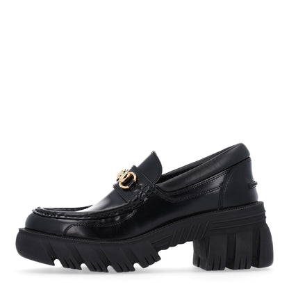 Gucci Magnum Calfskin Nappa Samoa Womens Horsebit Platform Chunky Lug Sole 40mm Loafers 37 Black 1 of 10