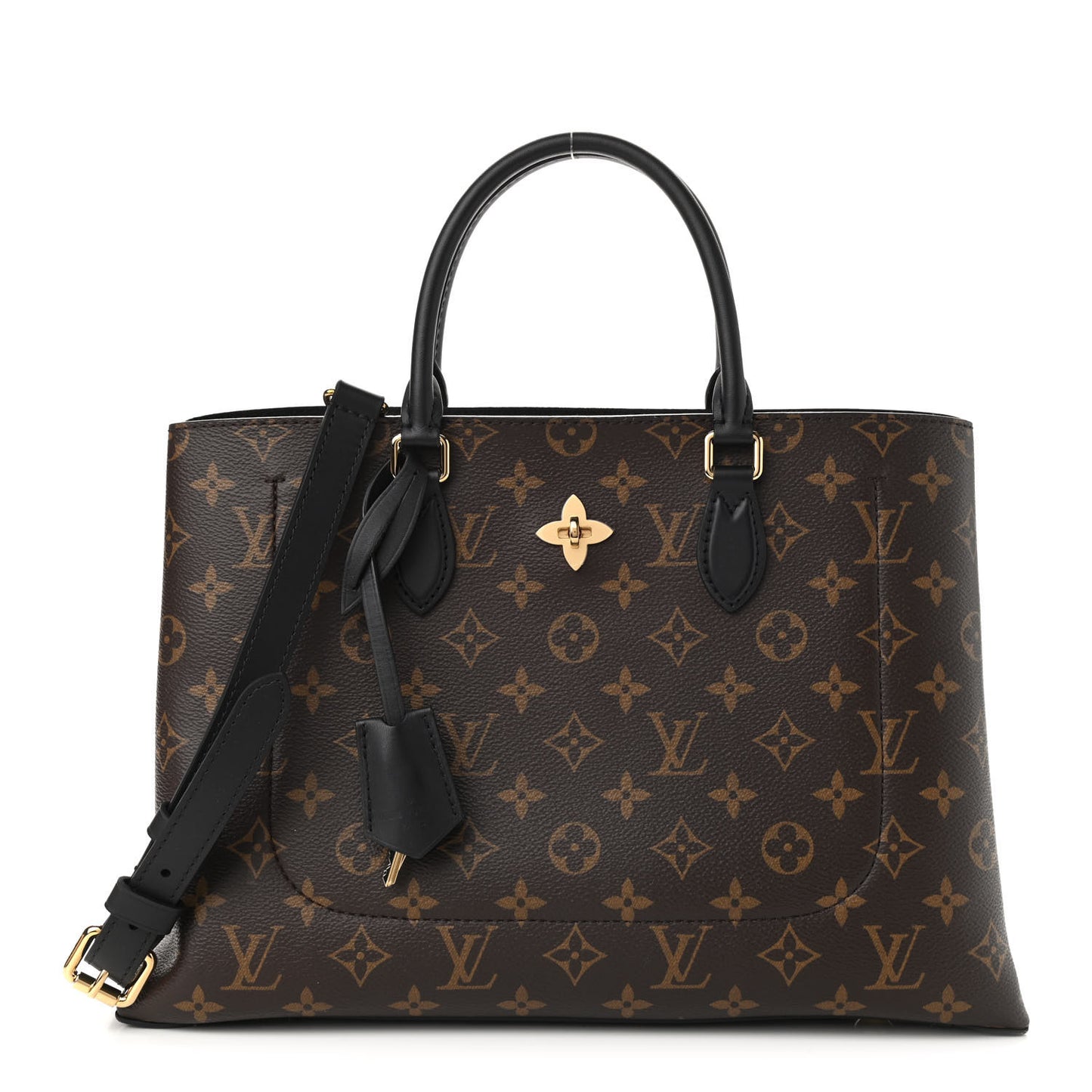 Monogram Flower Tote Black