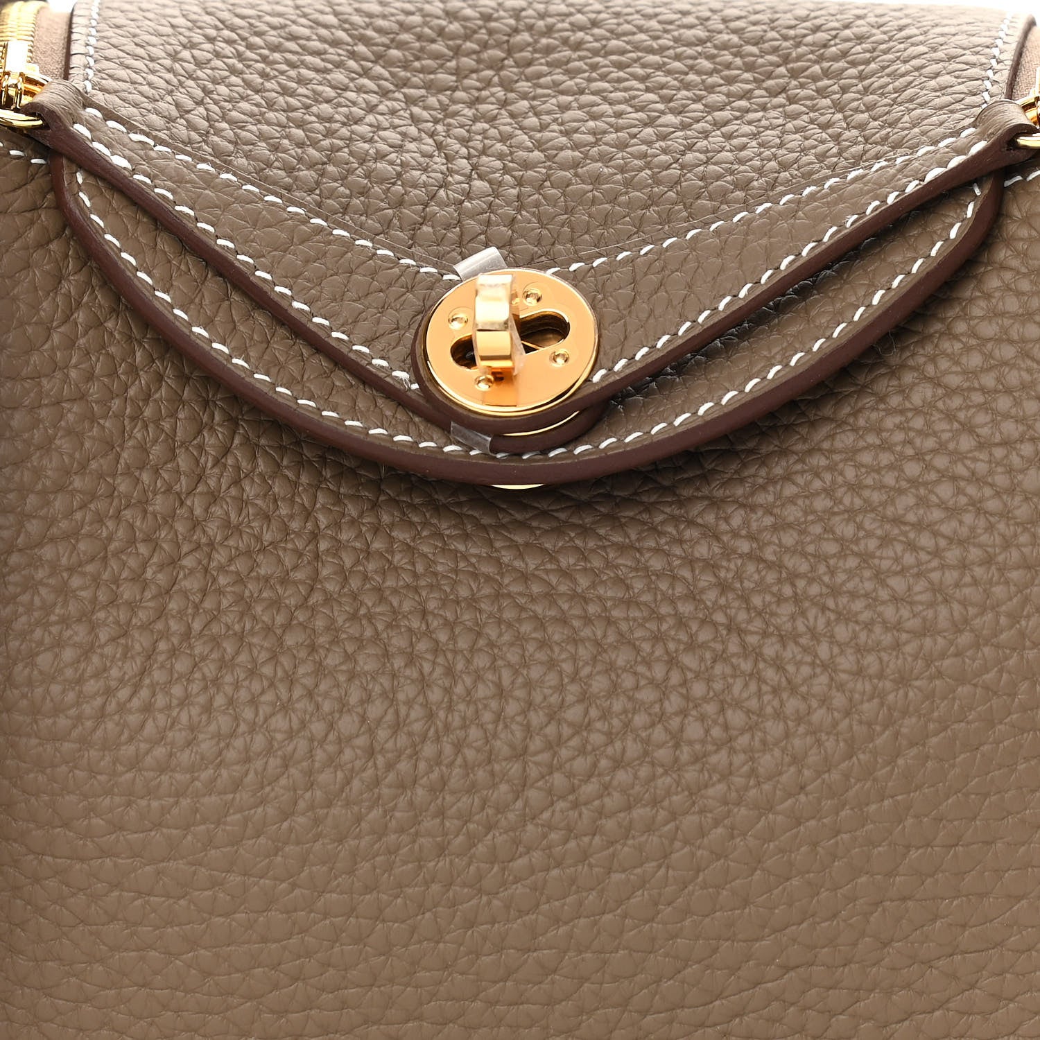 Hermes Taurillon Clemence Mini Lindy 20 Etoupe 8 of 10