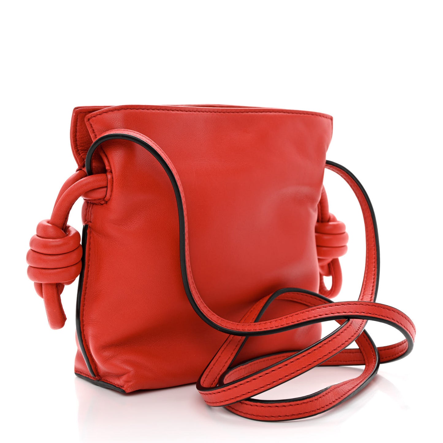 Calfskin Mini Flamenco Knot Crossbody Bag Scarlet