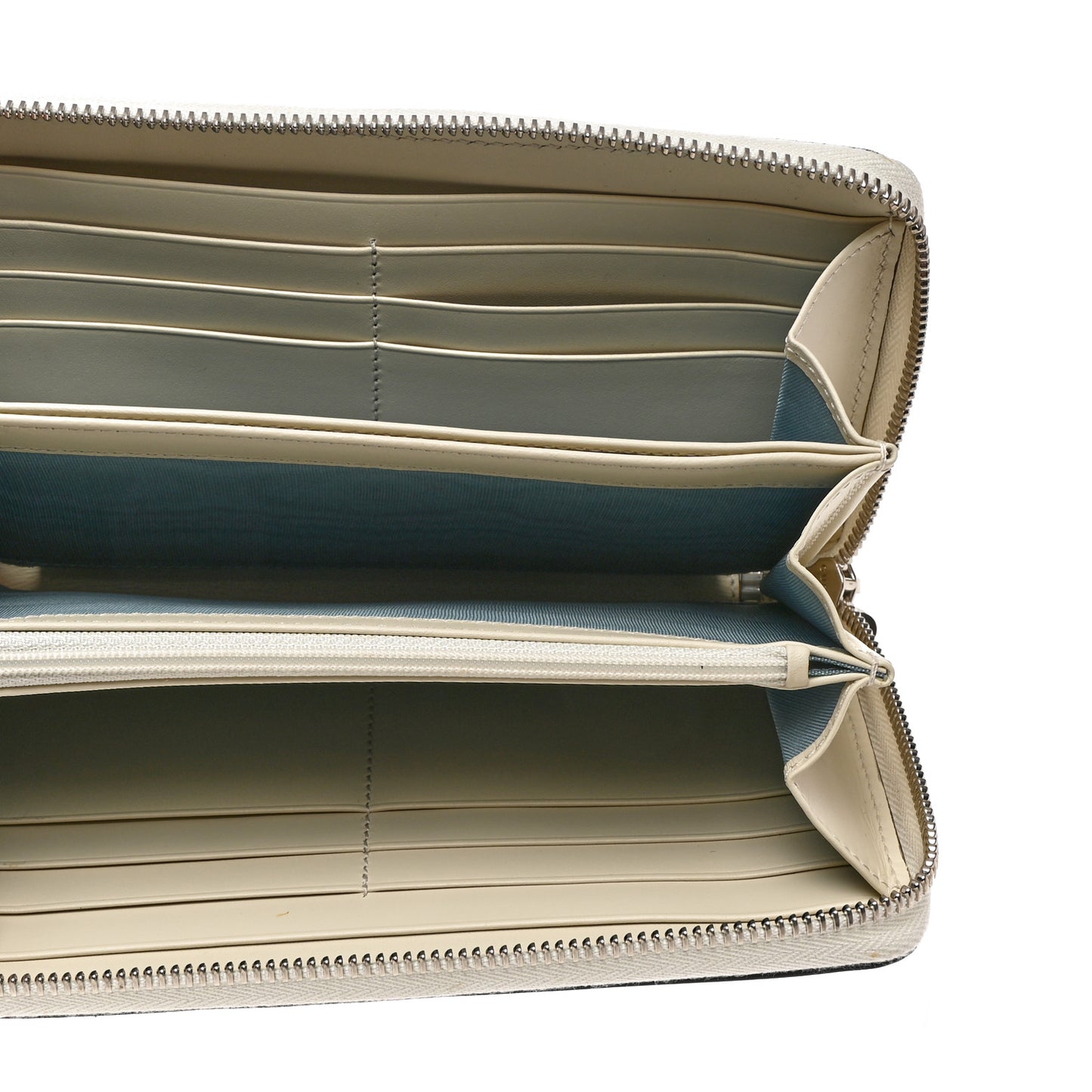 X SEGA Calfskin GUCCY Stars Zip Around Wallet Mystic White Gold